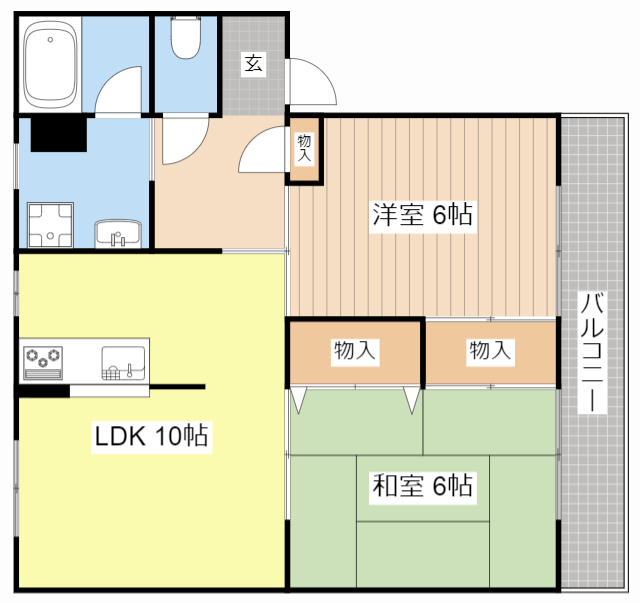 長浜市平方町のマンションの間取り