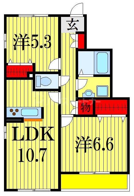 船橋市前貝塚町のアパートの間取り