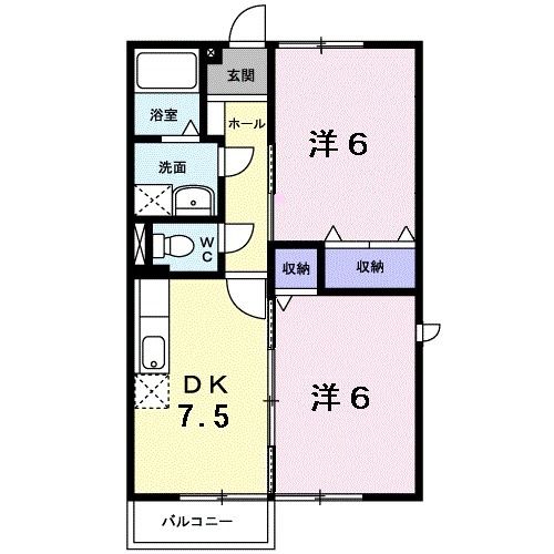 福津市手光のアパートの間取り