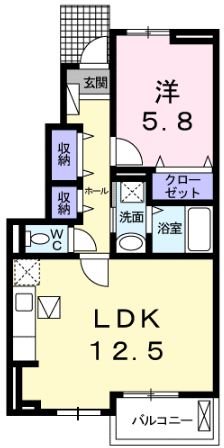 東近江市八日市清水のアパートの間取り