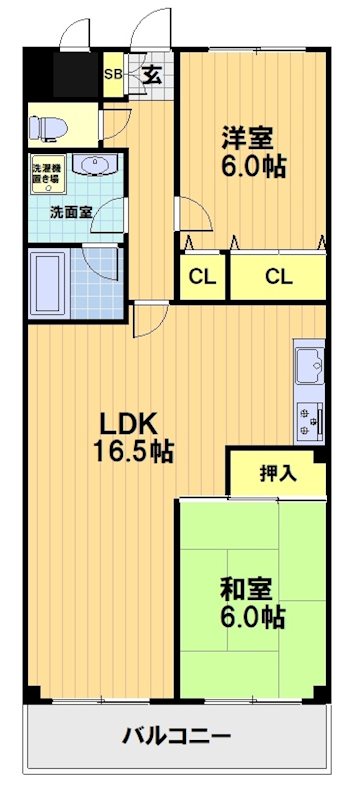 リバーサイド・橋忠の間取り