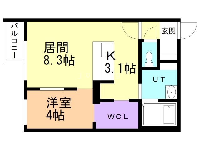 札幌市豊平区月寒西三条のマンションの間取り