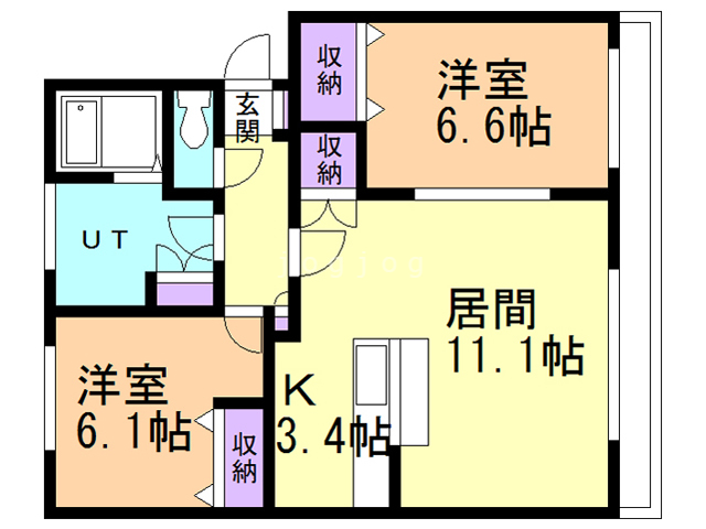 札幌市白石区北郷一条のマンションの間取り