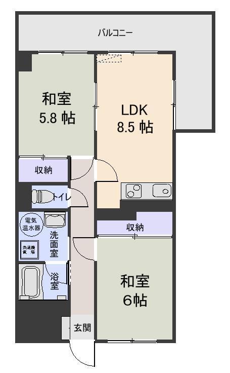 ウィングコート下長の間取り