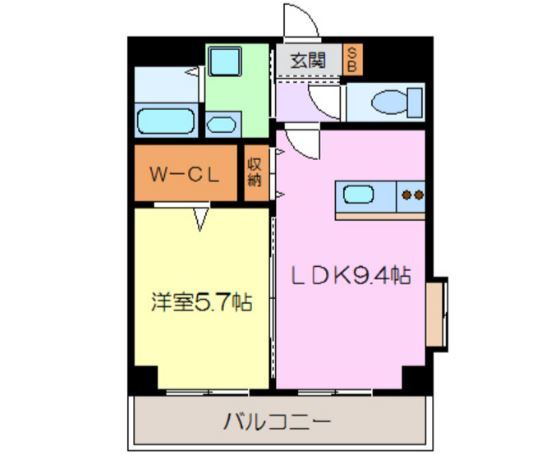 熊本市中央区水前寺公園のマンションの間取り