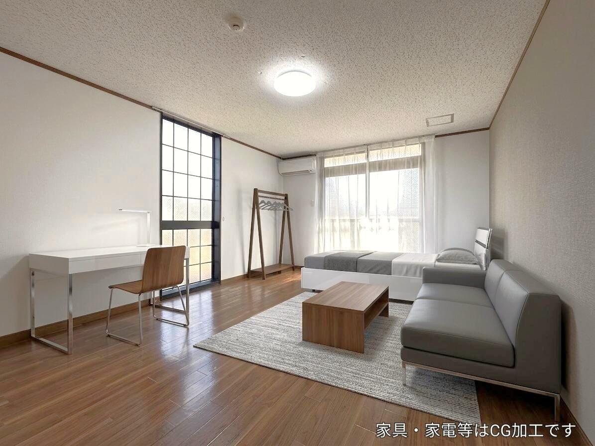 居室・リビング　とても広々とした居室、家具は設置イメージです(^^)/