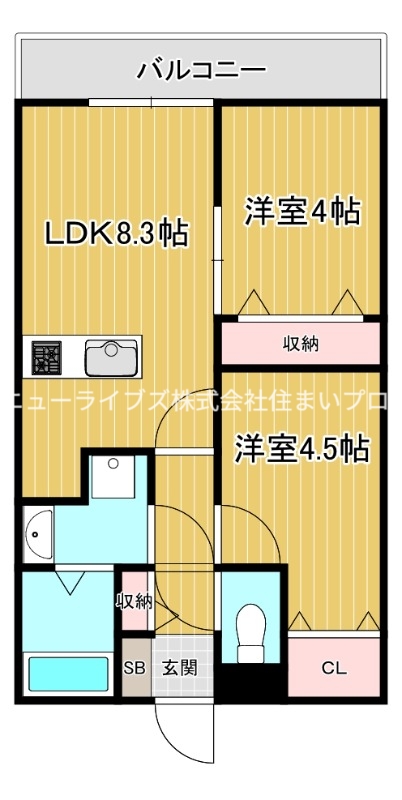 京阪本線 寝屋川市駅 徒歩17分 3階建 築3年の間取り写真