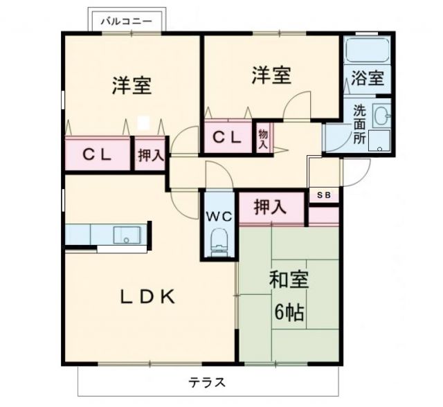 グリーンヒルズ朝暉２番館の間取り