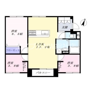 倉敷市玉島黒崎新町のマンションの間取り