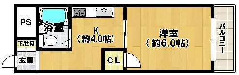 大阪市平野区西脇のマンションの間取り