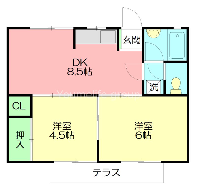 小田原市寿町のアパートの間取り