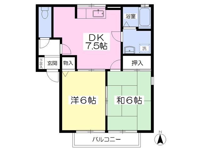 シュガーハイツＡの間取り