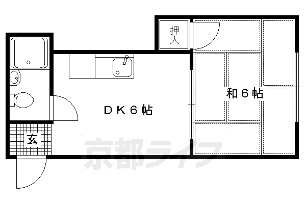 京都市上京区中猪熊町のマンションの間取り