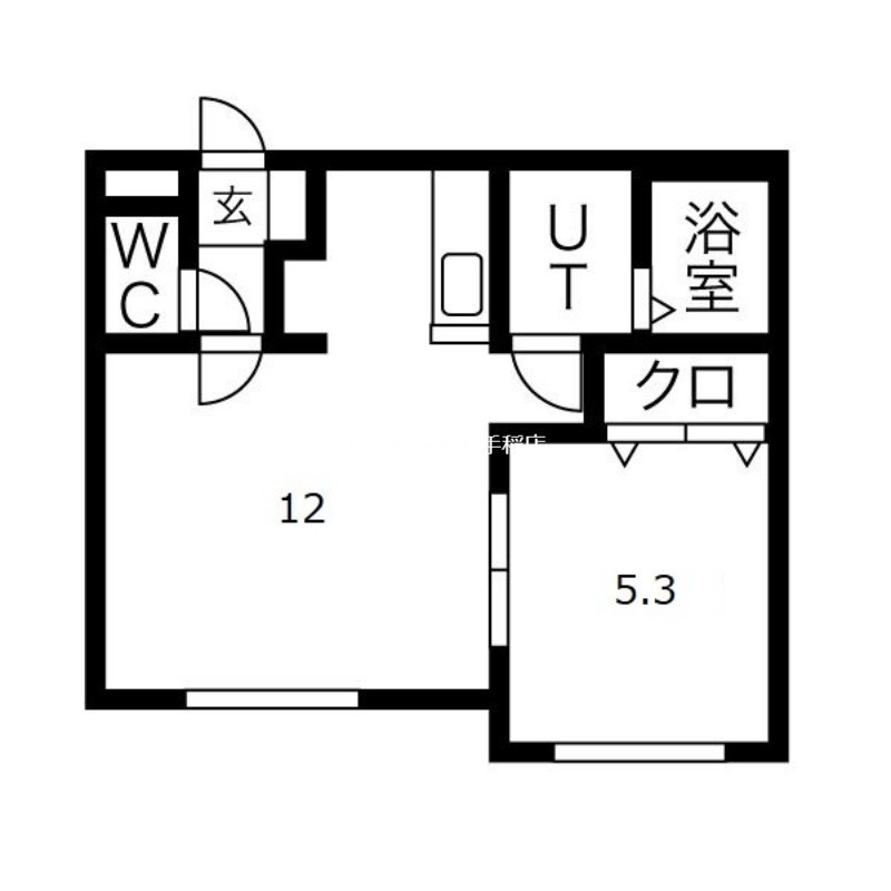 【札幌市手稲区稲穂二条のアパートの間取り】