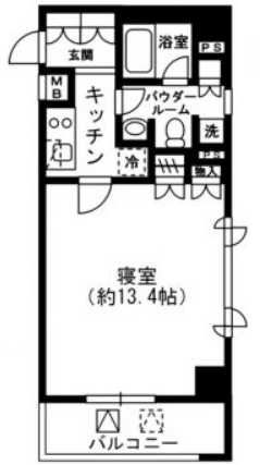 新宿区荒木町のマンションの間取り