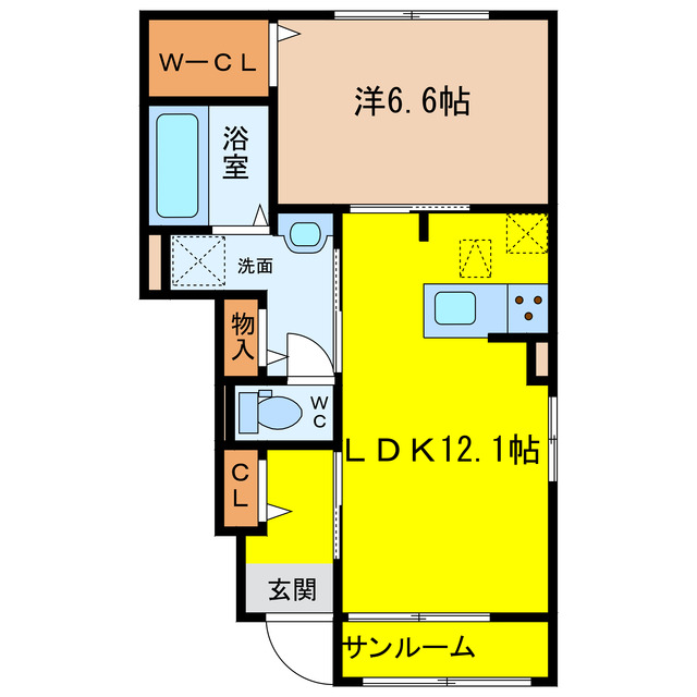 岐阜市柳津町上佐波西のアパートの間取り