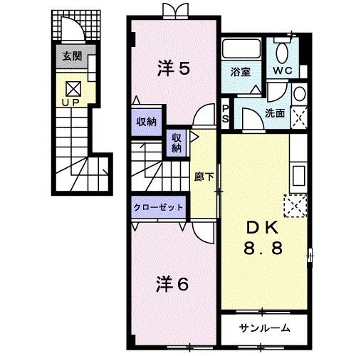 八戸市大字尻内町のアパートの間取り