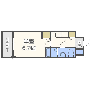 大阪市中央区東高麗橋のマンションの間取り