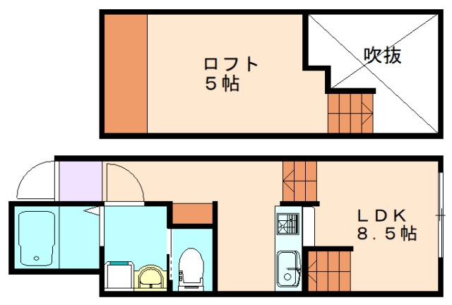 飯塚市菰田西のアパートの間取り