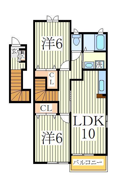 我孫子市新木のアパートの間取り