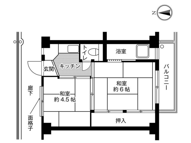 ビレッジハウス上丁1号棟の間取り