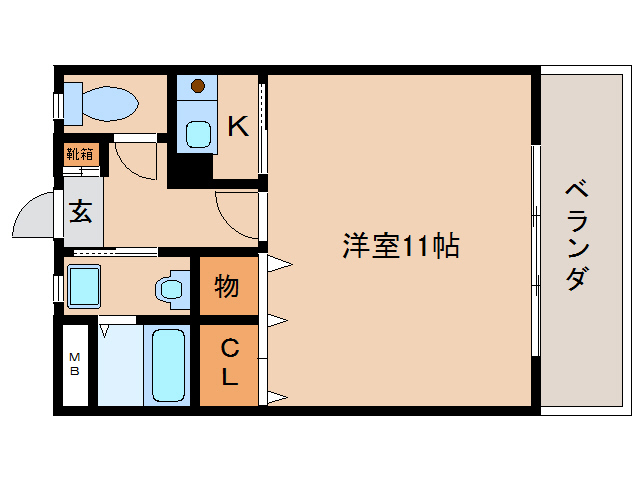 橿原市四分町のマンションの間取り