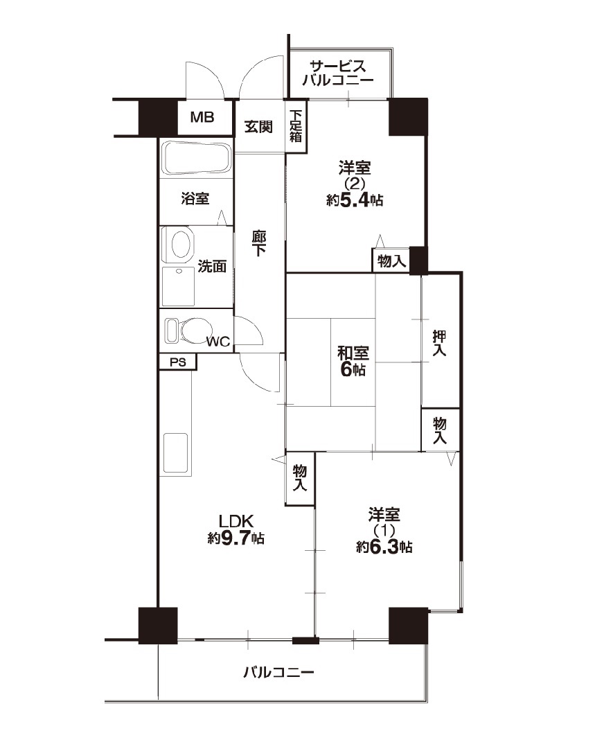 【グランベール壬生の間取り】