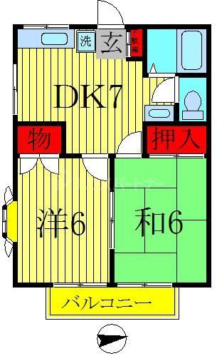 柏市藤心のアパートの間取り