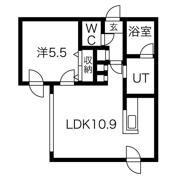 札幌市中央区南十三条西のマンションの間取り