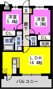 メゾン　クレア愛宕南の間取り