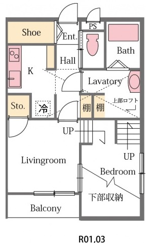 東松山市六軒町のアパートの間取り