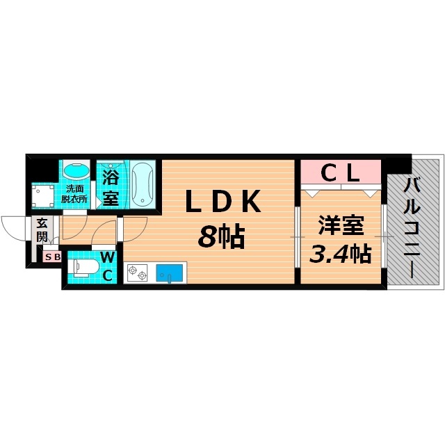 大阪市鶴見区今津中のマンションの間取り