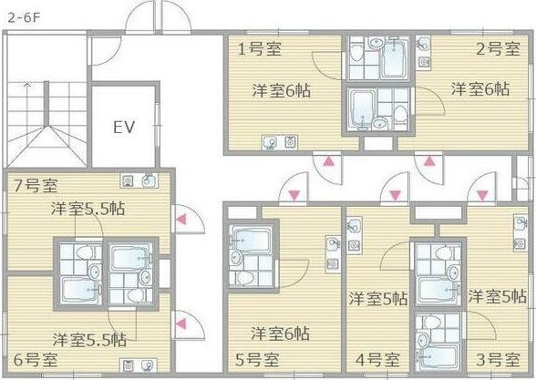 大阪市天王寺区茶臼山町のマンションの間取り