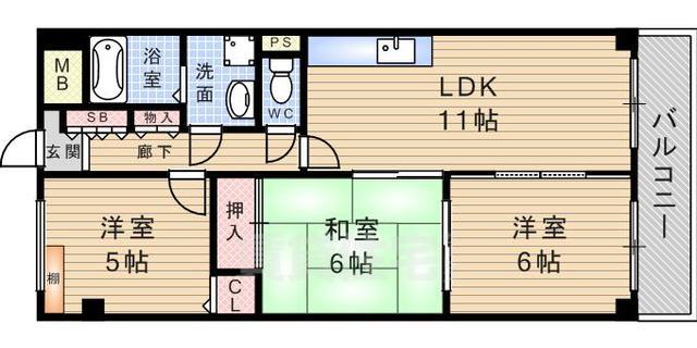 グランデール武庫之荘の間取り