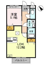 姫路市飾磨区阿成渡場のアパートの間取り