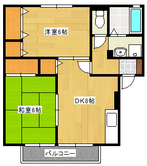 神戸市灘区浜田町のアパートの間取り