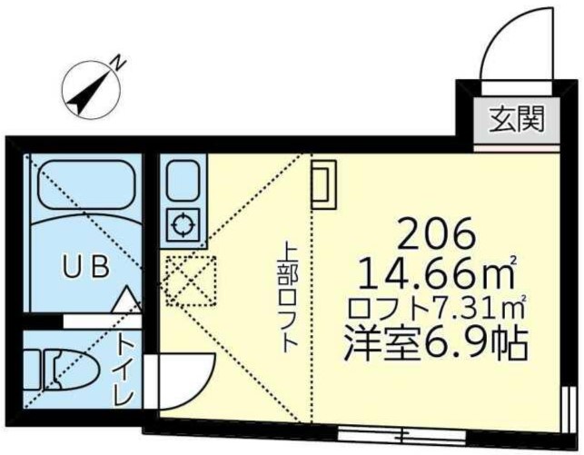 川崎市宮前区南野川のアパートの間取り