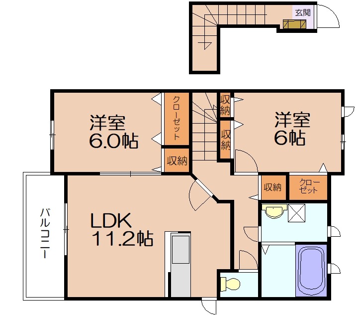 シャンブルブランBの間取り