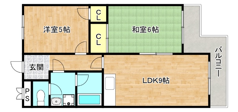 東大阪市俊徳町のマンションの間取り