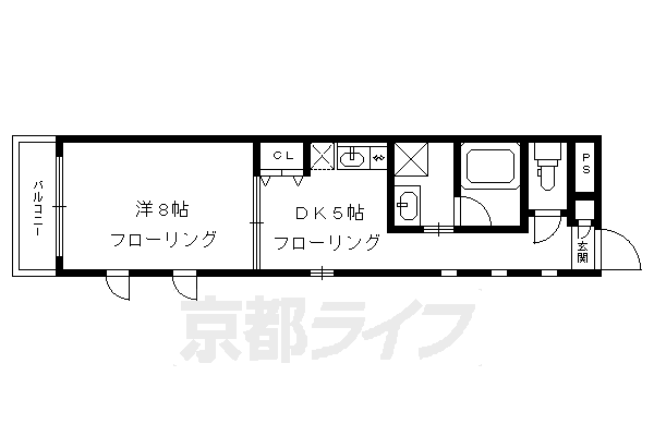 地下鉄烏丸線 四条駅 徒歩11分 5階建 築22年の間取り写真