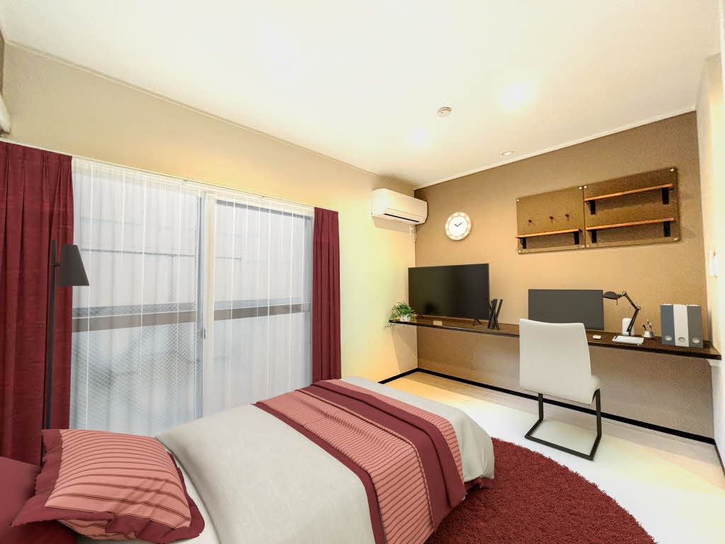 居室・リビング　（ＣＧ家具）窓から明るい光が差し込みます