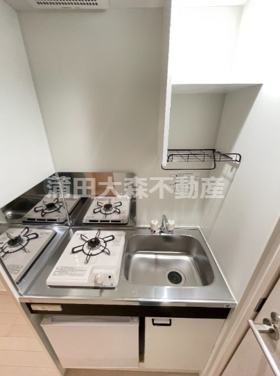 キッチン　ミニ冷蔵庫付ガスキッチン