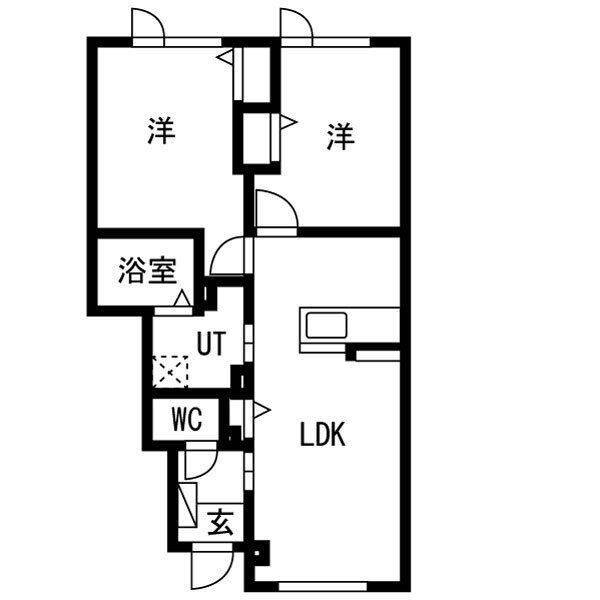 ＪＲ千歳線 長都駅 徒歩20分 2階建 築1年の間取り写真