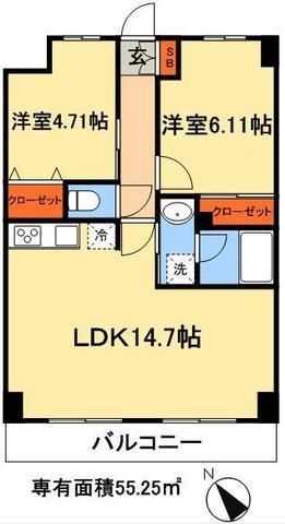 東武野田線 塚田駅 徒歩6分 10階建 築19年の間取り写真