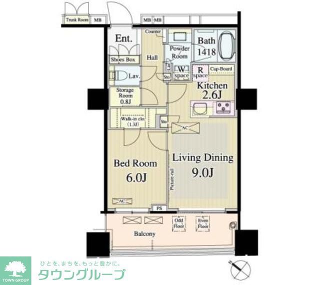 ＪＲ山手線 大崎駅 徒歩5分 18階建 築12年の間取り写真