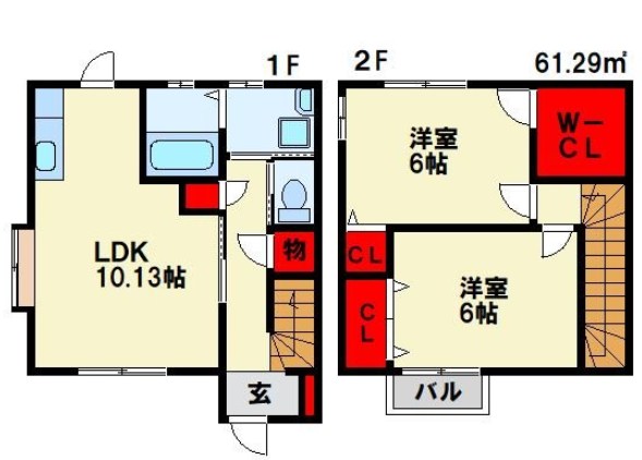 ＪＲ鹿児島本線 折尾駅 徒歩10分 2階建 築18年の間取り写真