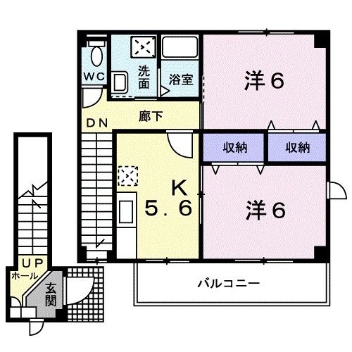 鯖江市北野町のアパートの間取り