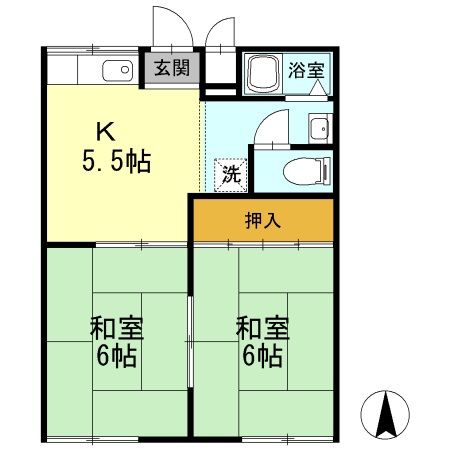 レスト北新川　Ｂ棟の間取り