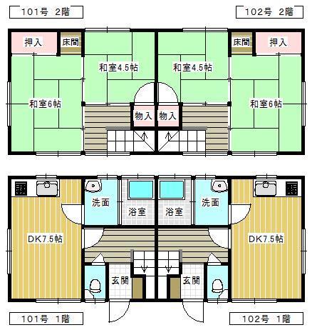 室の木4丁目アパートの間取り