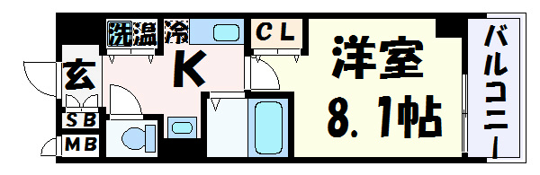 神戸市中央区磯辺通のマンションの間取り